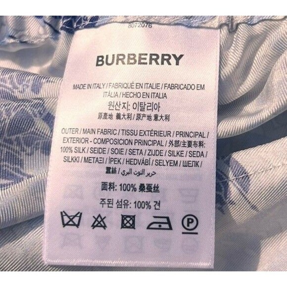 Burberry EKD TB-Monogram Silk Bermuda Shorts Navy IP Pattern Men’s Size XL Swim - Picture 10 of 11
